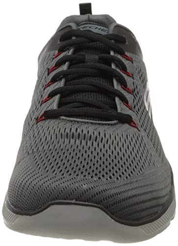 Skechers Herren Equalizer 3.0 Sneaker, Charcoal Mesh Pu Black Trim, 43 EU