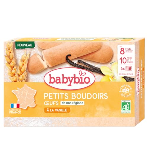 Babybio Petits Boudoirs à la Vanille 10 Mois et + Bio 6 Sachets de 4 Biscuits
