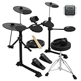 Bateria Eletrônica Voik VIBE-500 Nitro Core MIDI USB 7 Peças Caixa Mesh 15 Kits Silenciosa Completa Com Banco + Fone + Baqueta Para Iniciantes E-DRUMS Series Cor Preto Bivolt 110v/220v