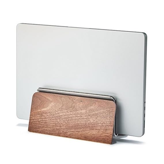 Supporto Verticale for Laptop da scrivania, Supporto Portatile in Legno di Noce for Laptop