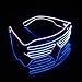 Light Up EL Wire Neon Shutter Glasses Flashing LED Rave Sunglasses for 80s, EDM, Parties Decorations(Purple+Blue)