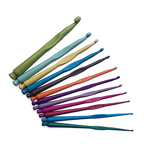 Katech 12 Pcs Lightweight Crochet Hooks Different Sizes (2.0Mm - 10.0Mm) Ergonomic Plastic Crochet Needles Set Diy Yarn Weaving Tools Knitting Kit For Crochet Loves To Make Socks, Hat, Scarf, Bag, Cap #TOP27