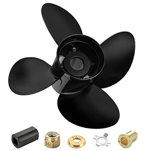 Image of Upgrade OEM Aluminum Boat Propeller Compatible with Mercury Engines 40hp 50hp 60hp 75hp 90hp 100hp 115hp 125hp,15 Spline,4 1 /4 inch Gearcase4 Blades,RH