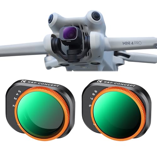 K&F Concept Variable ND2-32 & ND32-512 Filters Compatible with DJI Mini 4 Pro Adjustable ND Neutral Density Filter Kit Optical Glass Multi-layer Coating