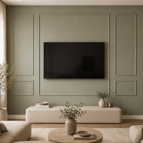 Pangda DIY Peel and Stick Wall Moulding Kit TV Molding Panels, Modern