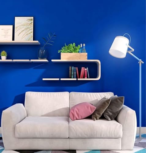Image of WALLMATE Royal Blue Peel and Stick Wallpaper Self-Adhesive Removable Thicken Waterproof Wallpaper for Kitchen Countertop Cabinet (2 Feet by 4 Feet-Pack of 2, Matte Royal Blue Wallpaper)