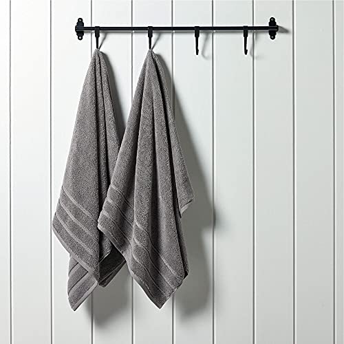 Christy Antalya Large Bath Towels | Set of 2 | 100% Turkish Cotton | 600GSM | Soft Plush Luxury Towel Set | 70cm x 125cm | Quick Dry | Storm Grey