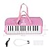 EROK 32 Keys Melodica Keyboard Instrument - Portable with Carrying Bag, Ideal for Beginners & Adults Gift (Pink)