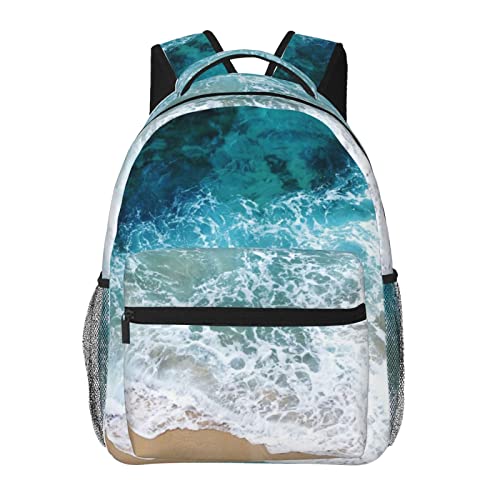 Sac d'école océan grande capacité noir à port USB pour voyageur