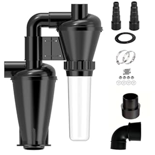 Pemedor Double Filtration - Cyclone Dust Collector, OD2'' DIY Turbocharged Woodworking Filter Industrial Separator Collector Canister Dust Control System