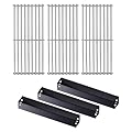 Votenli 95051 Porcelain Steel Heat Plate and 19.75" Stainless Steel Grill Grate Replacement Parts for Chargriller Charcoal 3001, 3008, 3030, 4000, 5050, 5252, 5650,9020 Gas Grill