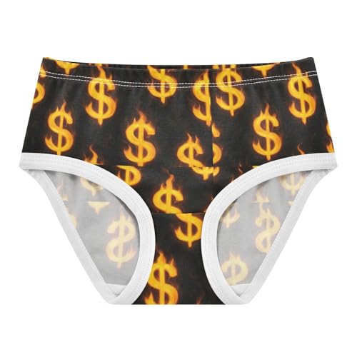Durable Toddler Underwear Floral 2t Cotton Little Girl Panties Yellow Dollar Signs Black Undies Kids Briefs