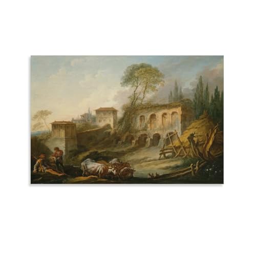 Impression sur toile paysage fantastique déco murale François Boucher