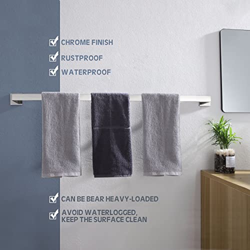 Image of KOKOSIRI 36-Inch Single Towel Bar, Bathroom Kitchen Towel Holder, Wall Mounted SUS304 Stainless Steel Towel Rack, Polished Chrome, B4003CH-L36