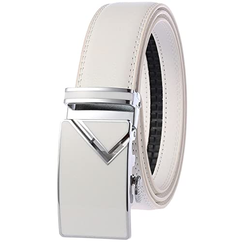 Ceinture longue blanche homme 160 cm idéale pour les mariages et soirées habillées en cuir