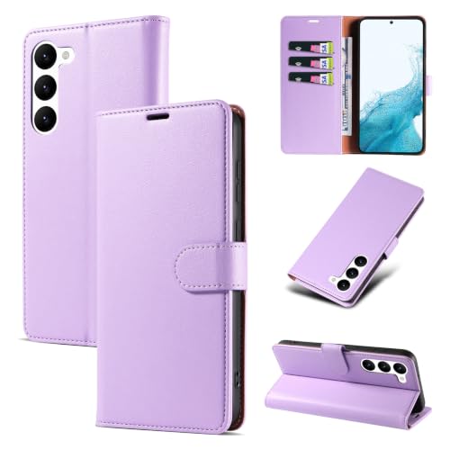 RKINC Wallet Case for Galaxy S23 5G, 3 Card Holders, Purple