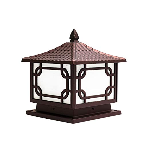 Preisvergleich Produktbild Moddeny Traditionelle Außenpfosten-Pfosten-Licht-Quadrat-G... Straßenglaslaterne-Außenregenfestes Haus-Garten-Yard-Fahrstraße-Gehweg-P... E27