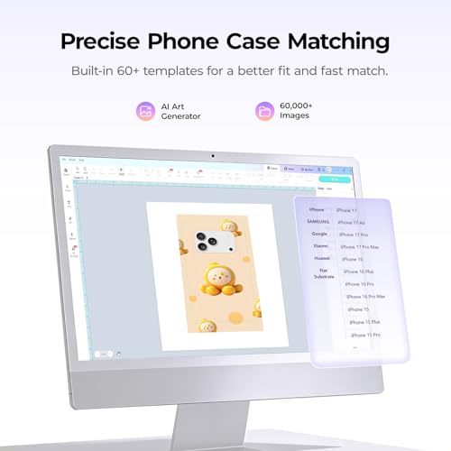Image of HTVRONT Phone Case Heat Press Machine - Phone Case Auto Heat Press with 3D Vacuum Heat, Precise Temperature Sublimation Phone Case Press Machine for Badges, Coaster (Compatible with iPhone & Android)