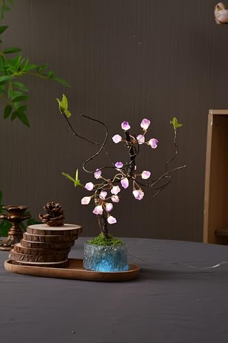Améthyste naturelle brute et cuivre de 27 cm : luminaire d'exception LED