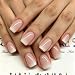 CoolNail Pink Nude White French Fake Nails Squoval Square UV Gel False Press on Nails for Girl Full Cover Wear Finger Nail Art Tips