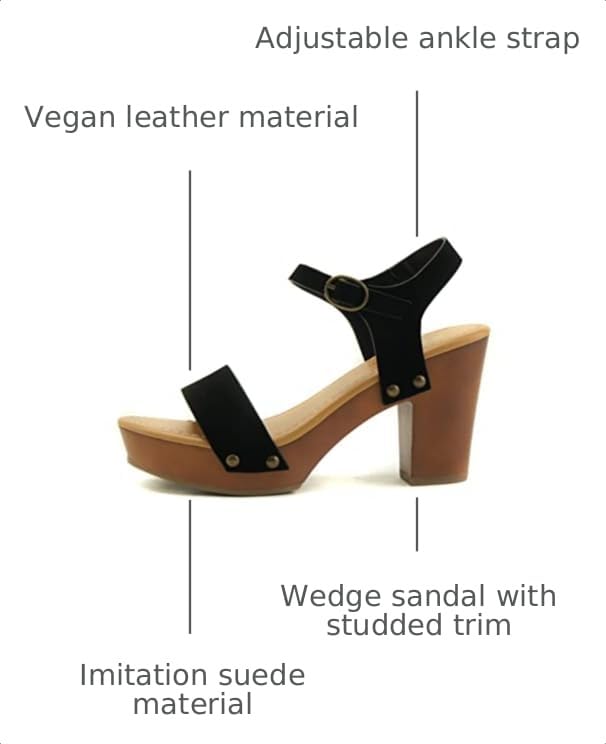 Image of Soda CHIVAS ~ Women's Bold Buckles Studded Wedge Sandal