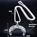 BRIGHTWINST Fashion Flower Of Life Moon Stainless Steel Necklace For Women Silver Color Necklaces Pendants Jewelry PTPNU0381