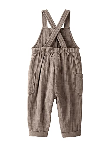 Carter's Baby Organic Cotton Gauze Overall Jumpsuit, Brown, 18 Months #TOP1