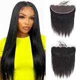 13x4 Straight Lace Frontal Closure Human Hair 12Inch Straight Ear to Ear HD Transparent Lace Frontal Only Unprocessed Brazilian Virgin Human Hair Closure Pre Plucked with Baby Hair