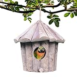 Casa de colibríes, Decorativa de Madera con Techo, de pájaros de jardín para Ventana, para gorrión, Pinza, Periquito, árbol de pájaros Azules, Patio al Aire Libre, Invierno, Mujeres Amantes