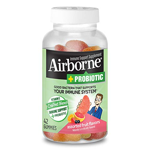 Airborne Plus Probiotic Gummies, 42 count - 1000mg of Vitamin C - Immune Support Supplement