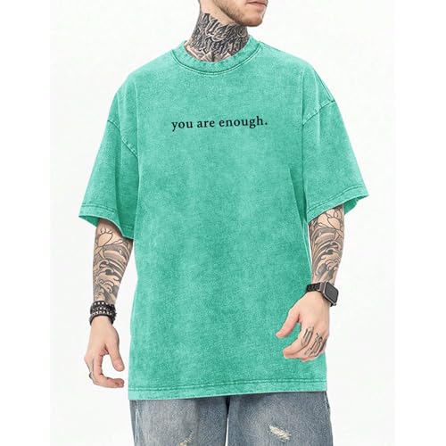 Image of Dear Person Behind Me Shirt You are Enough Tshirts for Men Oversized Inspirational Positive Tees Vintage Graphic Tops