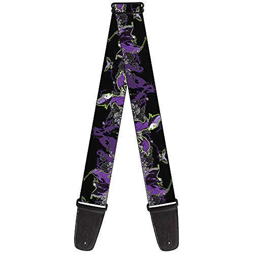 Buckle-Down GS-WDY088 Sangle de guitare Maléfique Diablo Roses noires Violettes 5,1 cm de large, 86,4 à 152,4 cm - Les Beatles, Paul McCartney, John Lennon, RIngo Starr, George Harrison Buckle-Down GS-WDY088 Sangle de guitare Maléfique Diablo Roses noires Violettes 5,1 cm de large, 86,4 à 152,4 cm