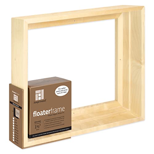 Ampersand Floaterframe Readymade Frame For Flat And 1 1/2" Deep Wood Panel And Canvas Artwork, Paintings, Prints, And More, 11"X14", Maple Bold #TOP28