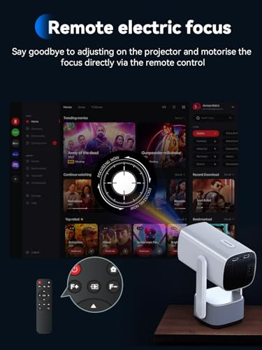 Miniatura 3 de Soomfon - Mini Proyector Con Wifi Y Bluetooth Full Hd, 1080p, Proyector De Teléfono Portátil Para Dormitorio Con Altavoz De 6 W, Enfoque Eléctrico, Keystone, Compatible Con Tv Stick Hdmi Laptop
