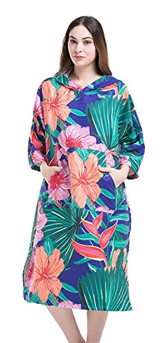 Icegrey Adultos Changing Robe Toalla Poncho con Capucha para Hacer Surf, Nadar Traje de Cambio, Talla única limón