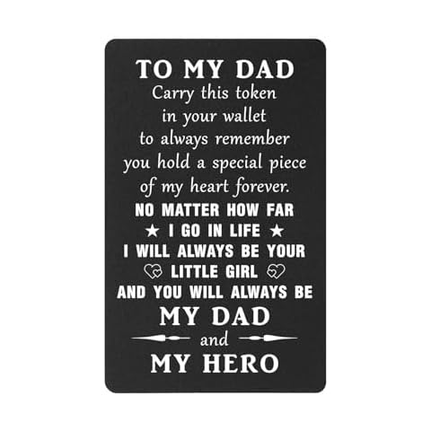 TANWIH Dad I'll Always Be Your Little Girl Engraved Wallet Card, Father's Day Gifts from Daughter, Valentine's Day Gifts for Dad, Birthday, Deployment, Cute Fathers Day Card Cover