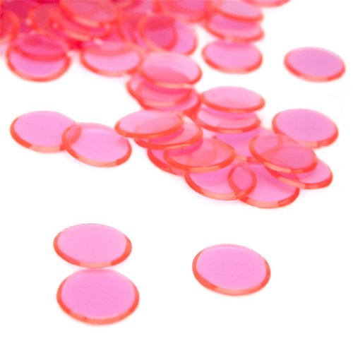 Royal Bingo Supplies| Translucent 3/4" Bingo Markers|Plastic|Bright Colors|For Replacement Or Expansion| Pink - 1000 Count #TOP1