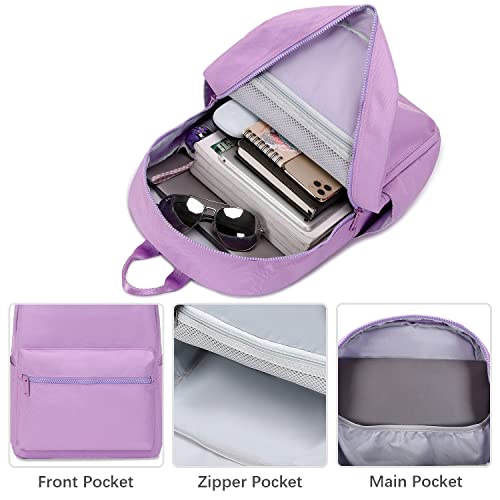 Abshoo Lightweight Backpack For School Classic Basic Water Resistant Casual Daypack Plain Bookbag (Purple) #TOP3