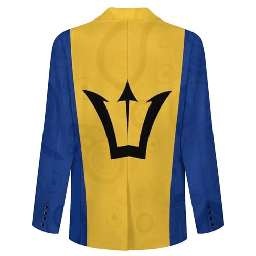 Barbados Flag Paisley Blazer for Men Long-Sleeve Classic-Fit Button Suits Lightweight Jacket4