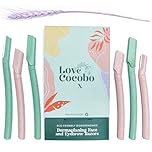 Love Cocobo | Dermaplaning Blades for Face | Eco Wheat Straw Eyebrow Razor | Face Razors for Women | Facial Hair Remover for Women | Peach Fuzz Remover | 6 Pcs 2 Sizes Biodegradable Dermaplane Tool