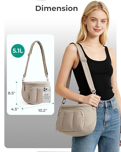 Image of BAGSMART Crossbody Bags for Women, Puffer Cute Bum Bag with Pouch, Quilted Hobo Bag for Daily Travel College