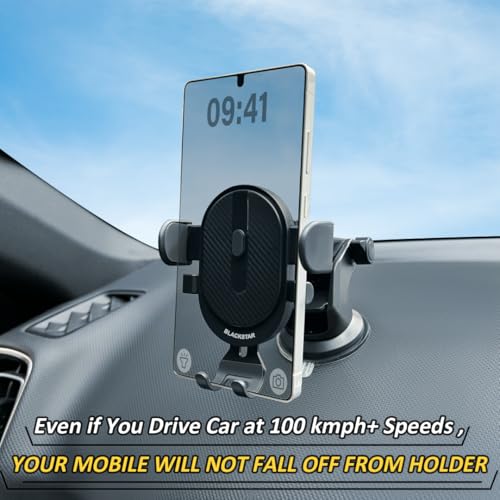Image of Blackstar A1-MAX Adjustable Rotation-Enabled Car Mobile Phone Holder for Car Dashboard /Windshield - Compatible with All Mobiles
