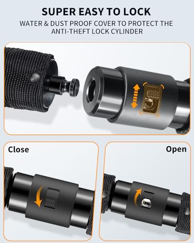 Sportneer Bike Lock: 8mm Thick High Security Anti Theft Bike Chain Lock with 2 Keys- 3.2ft Long Heavy Duty Anti-Cut Bicycle Lock for Bike, Motorcycle, Bicycle, Door, Gate, Fence, Grill