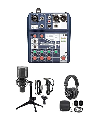Gaming Twitch Stream Recording Bundle Soundcraft Mixer+Headphones+Pro Mic+Tripod #TOP8
