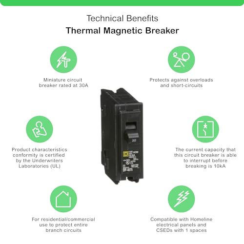 Square D - HOM130CP Homeline 30 Amp Single-Pole Circuit Breaker