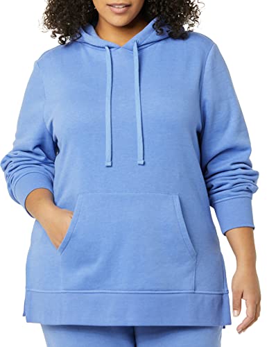 Amazon Essentials Women's French Terry Hooded Tunic Sweatshirt, Blue, Large - image 3