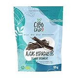 Espaguetis de Mar Secados al Sol Orgánicos y Crudos - 125g. Calidad Himanthalia Elongata Origen Francia. Rico en vitamina C Fibra y Proteínas. Para Sopas o como Guarnición.
