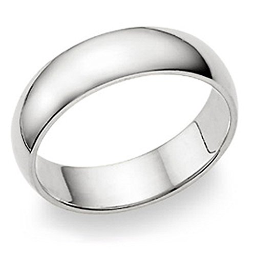 Metal Factory 6MM Sterling Silver High Polish Plain Dome Tarnish Resistant Comfort Fit Wedding Band Ring