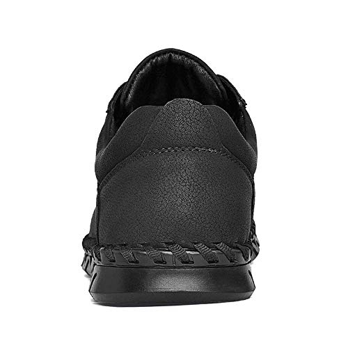 YONGJIA Men's Driving Leather Walking Lightweight Casual Lace-up Loafers Handmade Work Shoes4