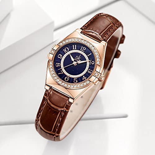 SK Ladies Easy Read Watch with Arabic Numerals Crystal Diamond Women Dress Watches Water Resistant - Image 5